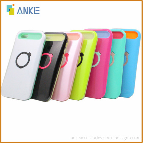 Card Slot Design Ring-type Stand Glow Case for IPhone 5 5S 5G,Combo PC+Silicon,OEM ODM and Wholesale Welcome